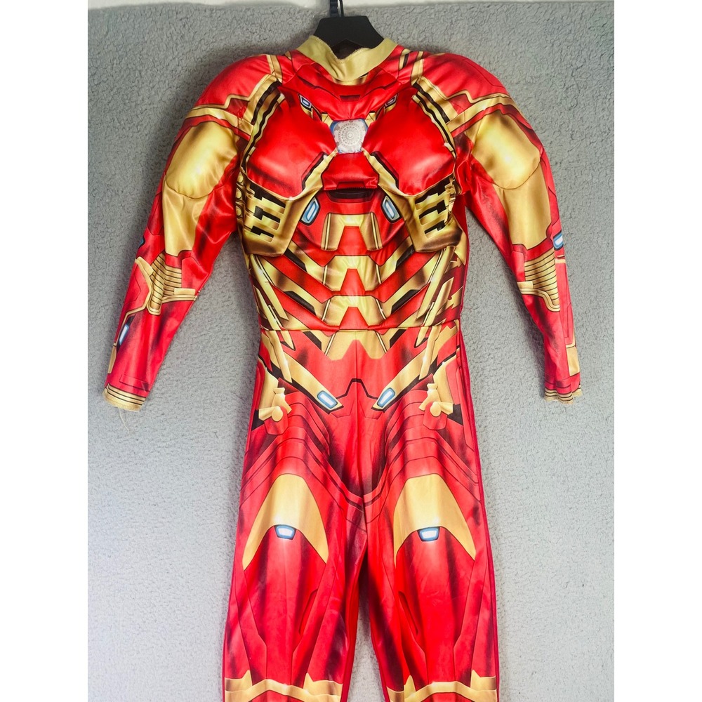 Marvel Avengers Iron Man Padded Muscle Costume Suit Yourself Red Gold Kids L - Picture 7 of 10